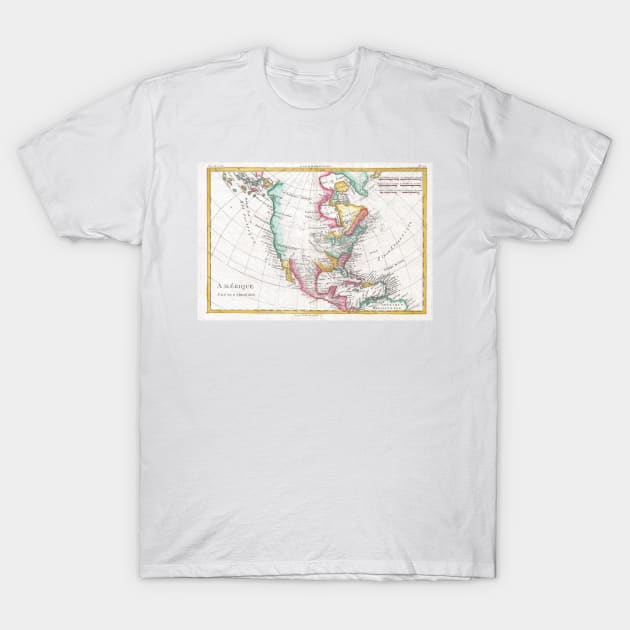 Vintage Map of North America (1780) T-Shirt by Bravuramedia